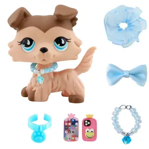 Mini Pet Shop Collie Multi Item Party Gift Pack, Cute Accessories, Collectible Imagination for Lps Collie, Soft Vinyl Figure, Birthday Christmas Halloween Gift