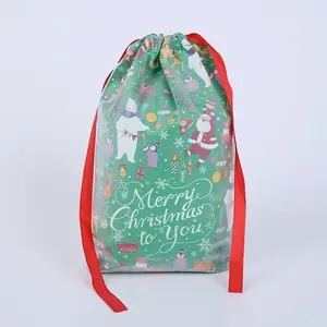 60 PCS Christmas Drawstring Gift Bags (30 Gift Bags + 30 Tags) | Gift/Candy Storage Reusable Bags | Holiday Party Decoration | Multi-Style in One