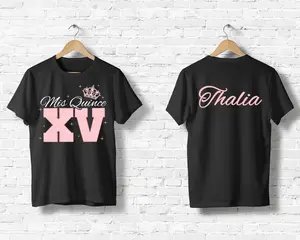 Mis Quince Mis XV Quinceañera Mis Quince Squad Birthday 15th Mis 15 Matching for Birthday T-Shirt Classic Cotton