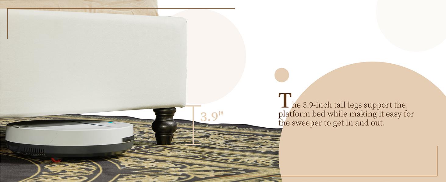 AMERLIFE 52.8" High Bed Frame with Sleigh Headboard, Modern Velvet Upholstered Platform Bed with Deep Button Tufted Headboard/Studded Trim, Queen/King Size/Unique Bedroom Furniture/Best Gift Ideas/Christmas Gifts