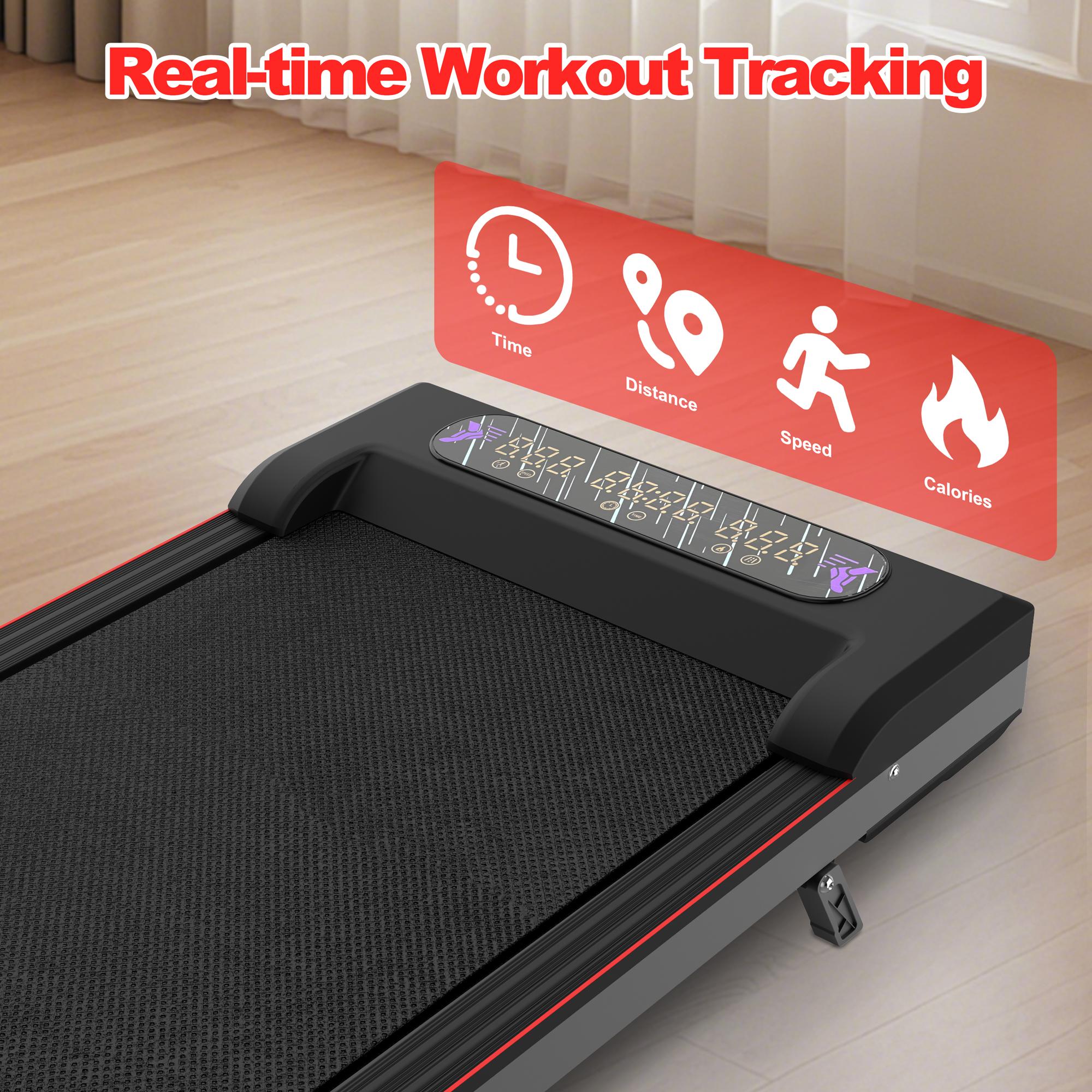 【KINMAC】Foldable Treadmill with Handle Bar & Incline 2 in 1 Upgrade Portable Under Desk Walking Pad Vibration Pad Remote Control for Home Office Small Spaces