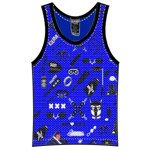 Knobs of San Francisco "Ryan Hill" Blue Mesh Fetish Gear Tank Top XL Only Available