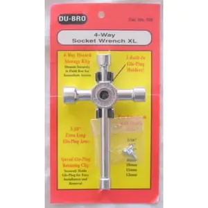 Du-Bro 4-Way Long Glow Plug Wrench DUB702