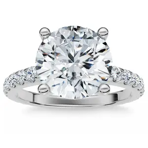 Certified 3.40Ct Round Cut Diamond Engagement Ring 14k Gold Lab Grown