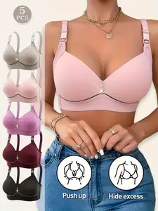 Women's Seamless Push-Up Bras, Comfortable Full Coverage Design, Breathable Soft Fabric, All Season Wear, Perfect Daily Underwear