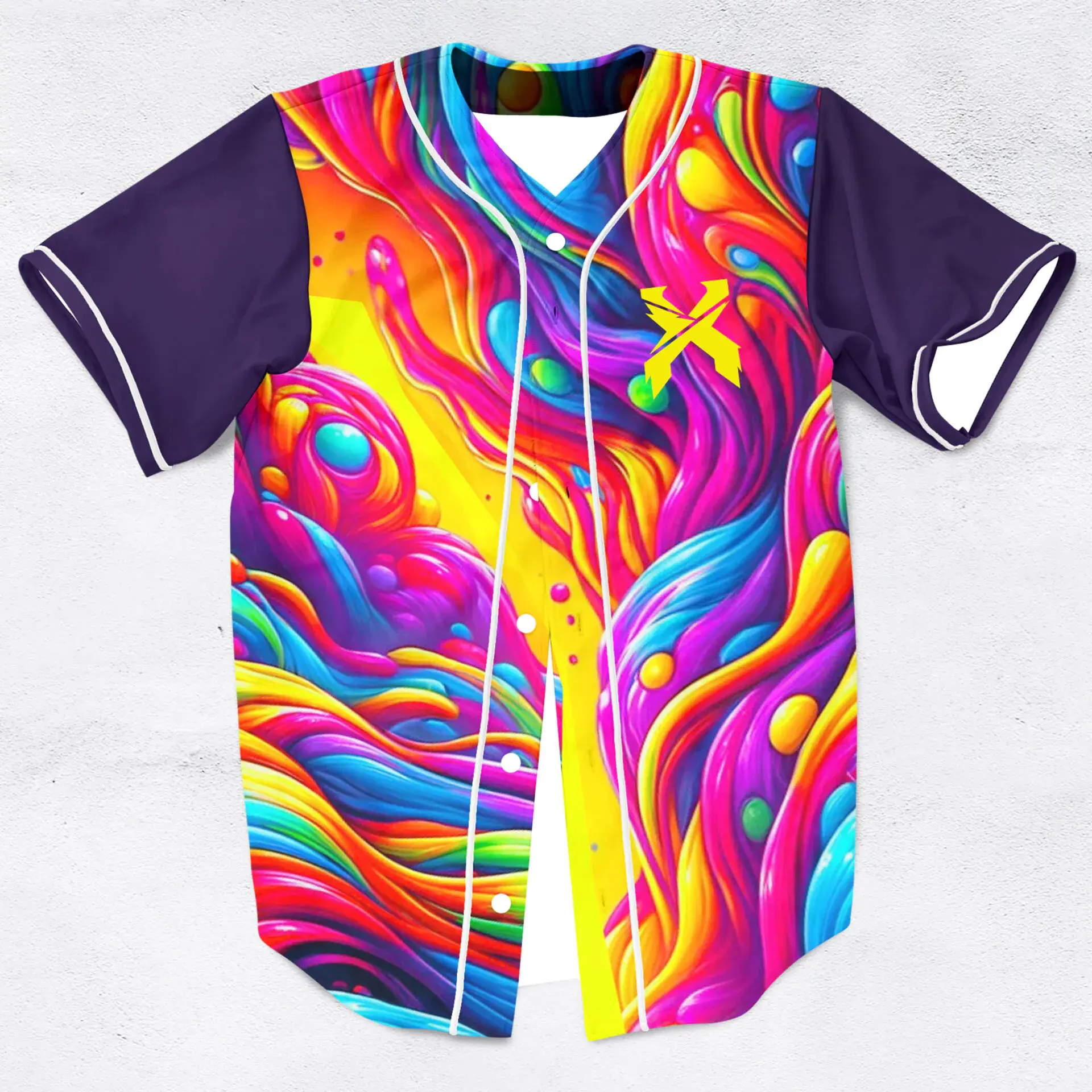 Trippy Colorful Excision rave Baseball Jersey
