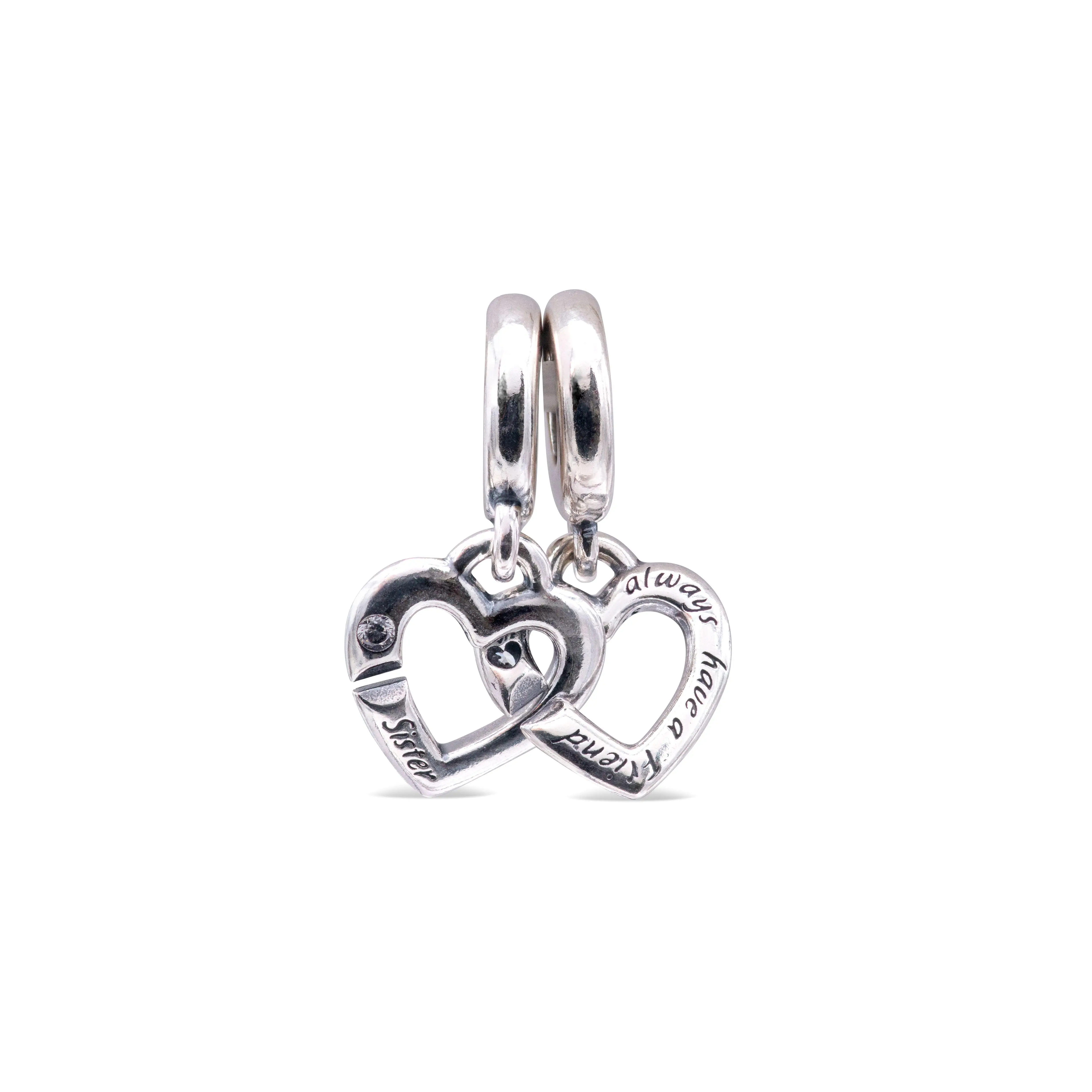Pandora Linked Sister Hearts Split Dangle Charm 799538C01