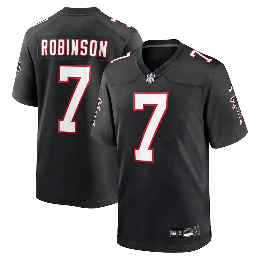 Men's #7 Bijan Robinson White Game Jersey