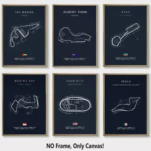 6 Count Unframed Canvas Posters, Classic Track Series Decorative Art, Fashion Painting, Modern Home Decoration, Suitable for Hallway and Bedroom