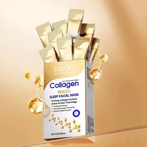 Sadoer Collagen Sleep Mask, Deep Collagen Hydrating Mask, 20pcs Night Repair Face Mask, Easy Absorption, Non-Irritating, Unisex, Portable, No Wash Needed, Skin Mask