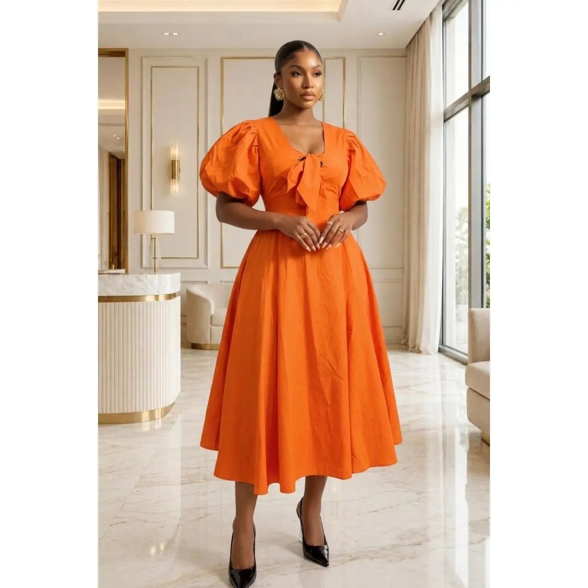 RUNO DRESS-ORANGE RUNO DRESS-ORANGE
