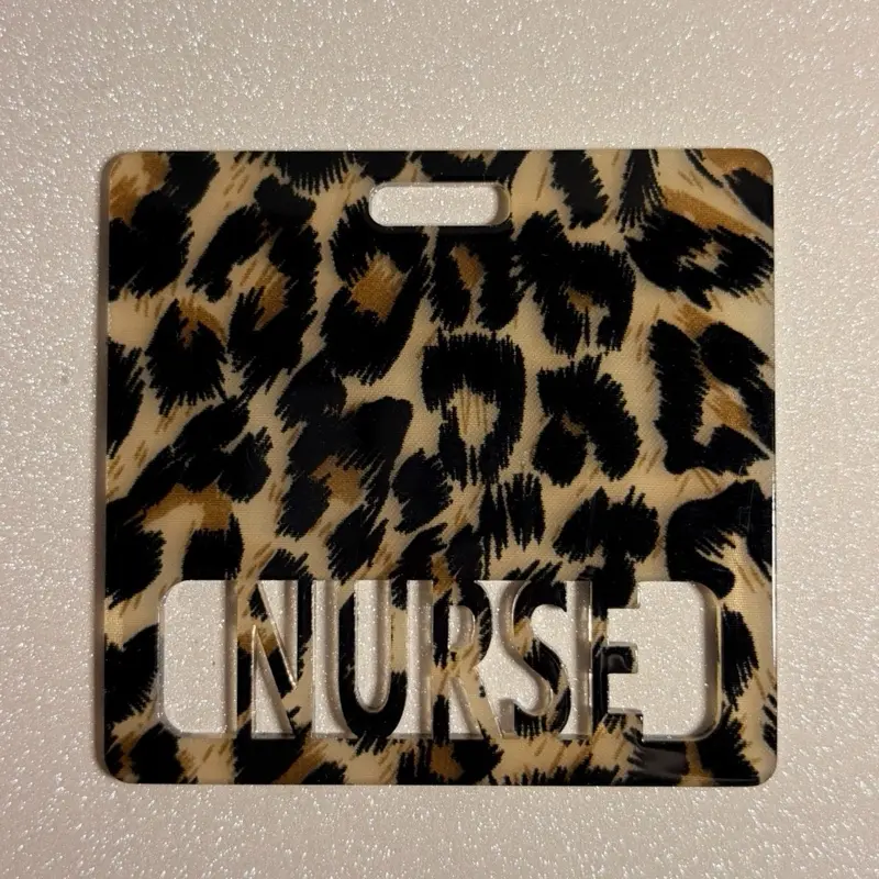 Horizontal Nurse Leopard Badge Buddy