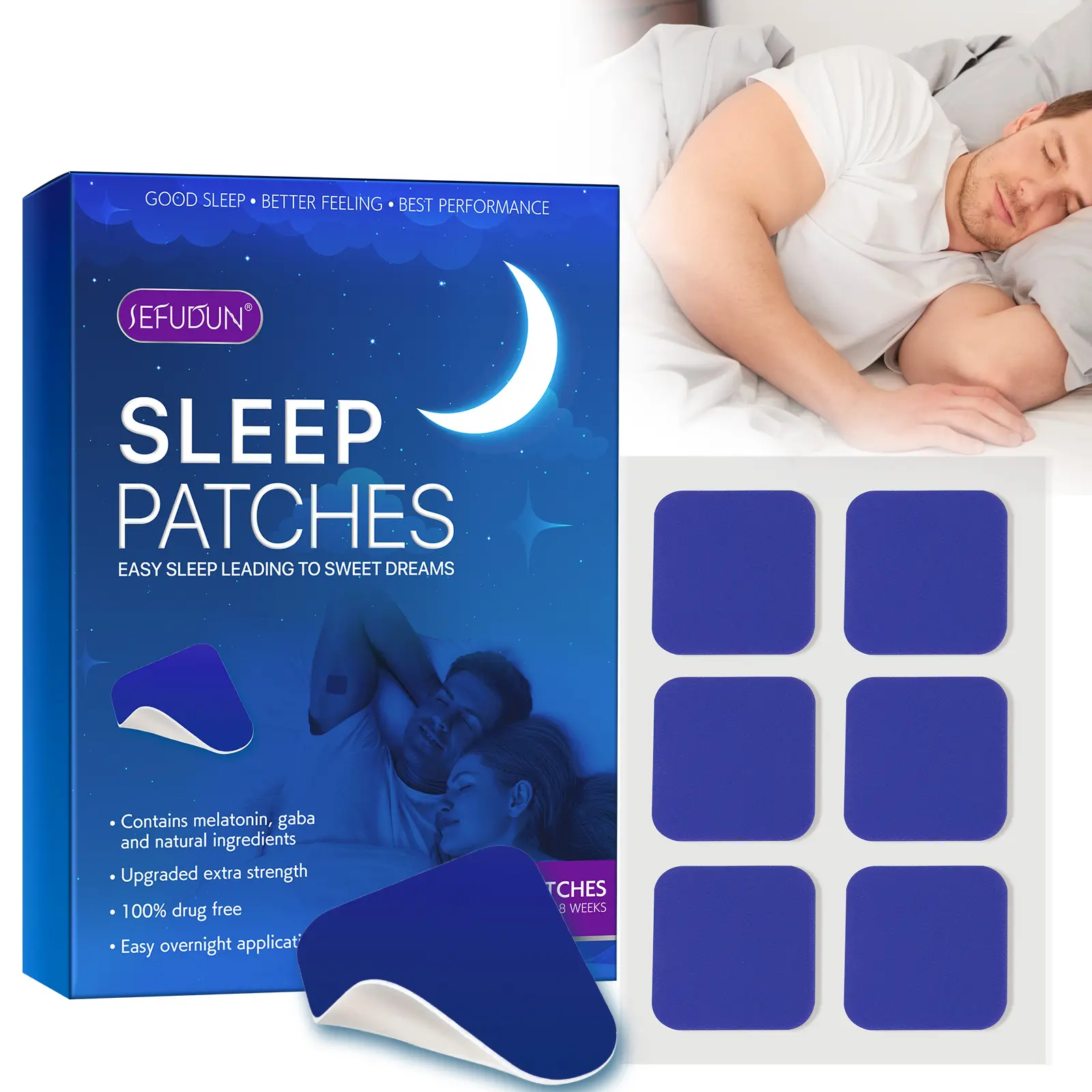 Lavender Patch for Rest, Contains Lavender Essential Oil, Soothing Relaxation, Body Care Patch, Suitable for Men and Women, 60 Pieces Per Bag