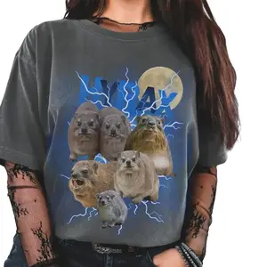 Hyrax Moon TShirt, Funny Mens Bootleg Hip Hop Shirts, Hyrax Unisex TShirt, Animal Lover Gift