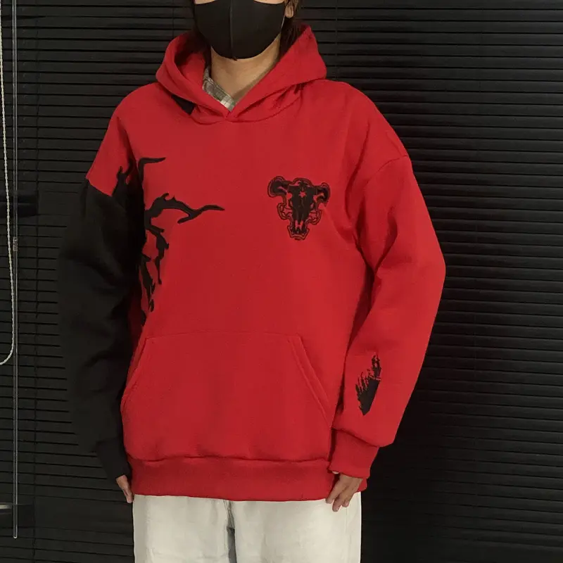 Black Clover Asta's demon hoodie Unisex Printed Fashion Wear Hoodie Anime Fan Sweater Long Sleeve Fashion Wear Menswear Stylish
