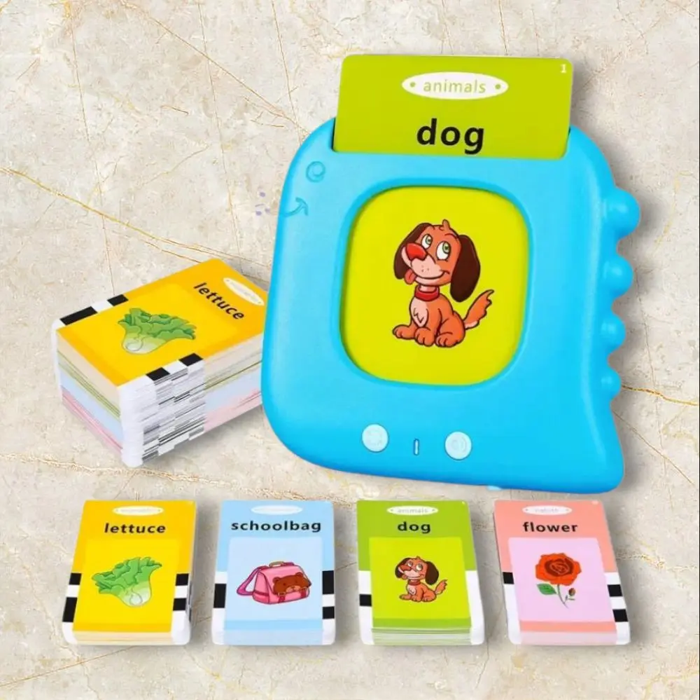 Talking Flash Cards Toy for Kids - Educational Learning Set with Sound Device, Montessori Speech Therapy Sensory Toy, Sight Words for Ages 3-6