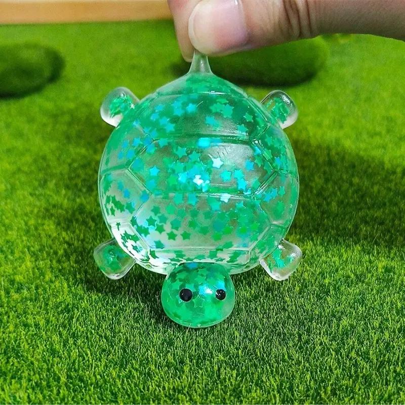 Sugar Turtle Squishies Toy - Shiny Sticky Casual Stress Relief Squeeze Item, Cool Gifts for Kids, Summer Fidget Option, Birthday & Party Present, Squishies Toys