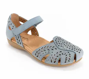 Earth Leather Adjustable Perforated Fisherman Sandals - Braly