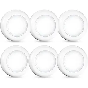 Tap Light 6 Pack Portable LED Puck Touch Night Lights - Battery Operated Under Cabinet Lighting for Kitchen, Closet, Classroom, Indoor & Outdoor