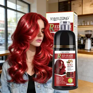10-in-1 Red Hair Dye Shampoo Haircare (Suitable for Both Men & Women) – Infused with Ginger & Ginseng Extracts, Instantly Covers Gray Hair, Gentle Hair Care That Won’t Harm Scalp, Refreshing & No Side Effects
