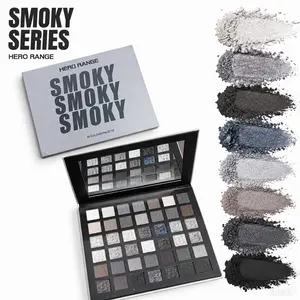 42-Color Smoky Eyeshadow Palette Matte Shimmer Glitter 24H Waterproof Smudge-Proof Highly Pigmented Natural Blurring Effect Fine Powder No Fallout Flawless Finish Perfect for Halloween Fall Festivities Christmas Parties Party Stage Must-Have Great Gift 。