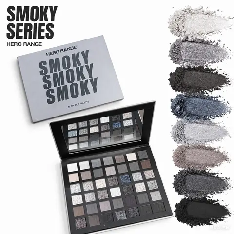 HERORANGE 42-Color Smokey Eye Eyeshadow Palette, Matte-Shimmer-Glitter Eyeshadow Makeup, 24H Waterproof, Smudge-Proof, Highly Pigmented, Natural Blurring Fine Powder, No Fallout, Flawless Finish, Halloween Makeup Essential, Great Gift, Glittery Eyeshadow