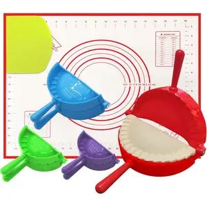 Empanada Maker Press, Dumpling Maker Press of 4, Extra Non Stick Pastry Mat and Dough Cut for Making Pies, Dumplings, Wontons, Pot Stickers, Etc, (4 Size 3/3.74/4.9/6 in)…