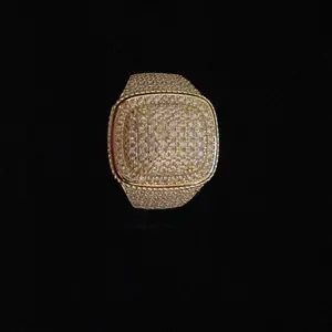 Size 11 Mens 14k Gold Moissanite Ring - Elegant and Stylish Design