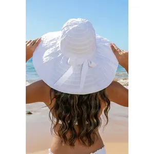 Classic Bow Accent Sunhat Extra Wide Brim