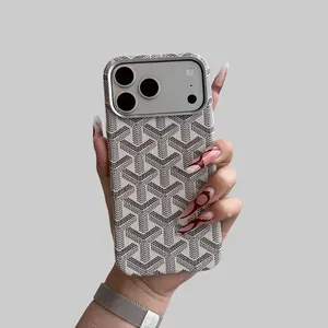 Suitable for iPhone 17 Pro Max magnetic suction leather phone case, iPhone 16 flocking high-end feel 15 protective cover