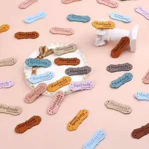 50pcs Handmade Tags, Soft Microfiber Suede, Colorful Embossed Crochet Labels with Holes for Crafts, Knitting, Sewing, Hats, Clothing - 10 Vibrant Colors (Blue, Pink, Orange & More), DIY & Craft Tags, Handmade Gifts