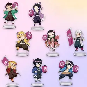 Demon Slayer Acrylic Stand Figure Kamado Nezuko Tomioka Giyuu Anime Peripheral Cute Q-version Take The Flag Desktop Ornament