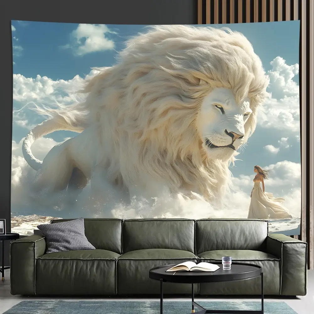 Giant Lion Background Cloth, Perfect for Living Room Bedroom Office Party Decor, Creative Gift Idea, Model_xinghao Gt Ca_prop_65_re No Ca_prop_65_ca No
