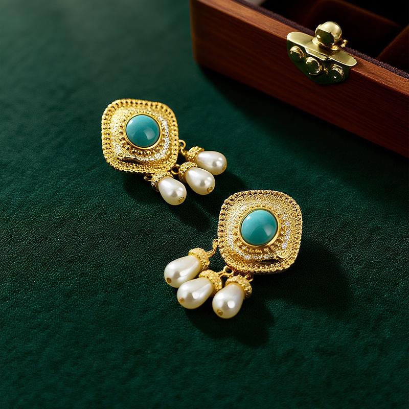 Golden Age de UGood Eardrops, Golden Plated Brass Earrings Amplifying Business and Party Chic, Work Chic Party Aesthetics