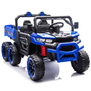 24V Two-seater Kids Ride On Six-wheel Electric Dump Truck W/Parents Control,4WD,Six-wheel Suspension,High Endurance,Music,Bluetooth,USB,24V UTV W/Shovel&Slow Start,Speeds 1.86-3.11 MPH For Kids 2-6. slow start