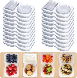 20Pcs Reusable Snack Containers with Lids, New Snack Containers, Snackle Box Container Portion Control, Snack Pack Containers,  Food Storage Kit, Double Compartment Snack Containers for On-the-Go Meals and Camping