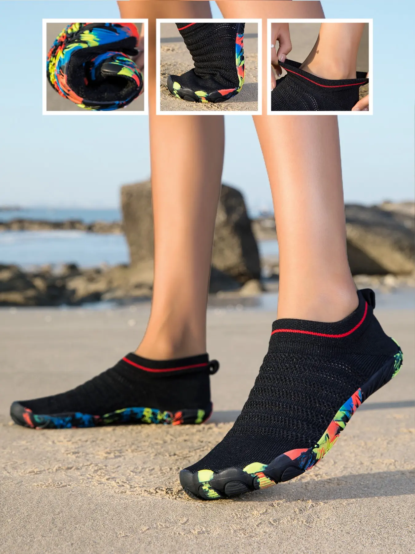 Women's Outdoor Hiking Shoes, Beach Sandals, Anti-Slip Waterproof Cross-Country Quick-Dry, Breathable Swimming Shoes, Fishing Shoes, Sporty Water Shoes
