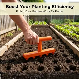 Garden Seed Drill Tool, Home Vegetable Flower Germination Seeder, Balcony Garden Precision Hole Puncher, Potted Plant Nursery Aid