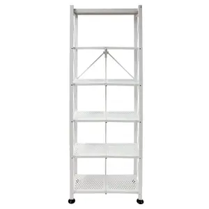 Origami RB-03 6 Shelf Open Styled Home Organizational Deco Rack Bookshelf, White