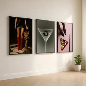 Luxury Fashion Poster Set - Retro 8 Ball Poster, Leopard Poster Set , Product without frame