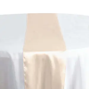 Satin Table Runner 12"x108" Beige - Stylish Table Linen