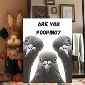 Funny Pigeon Poster – Humorous Waterproof Canvas Print, Creative Wall Art for Living Room, Bedroom, Office, or Dining Room