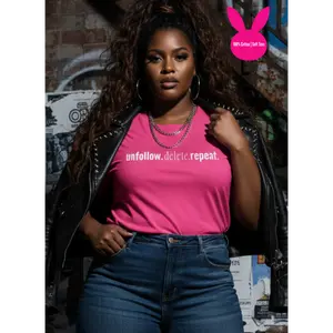 Unfollow.Delete.Repeat Pink T-Shirt  (100% Cotton | Soft Tees)