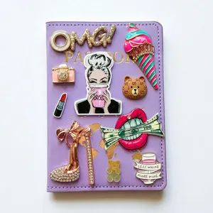 Purple Charmy Bedazzled Hand-Designed passport cover| LuxPoshDesigns by Lumi Haven