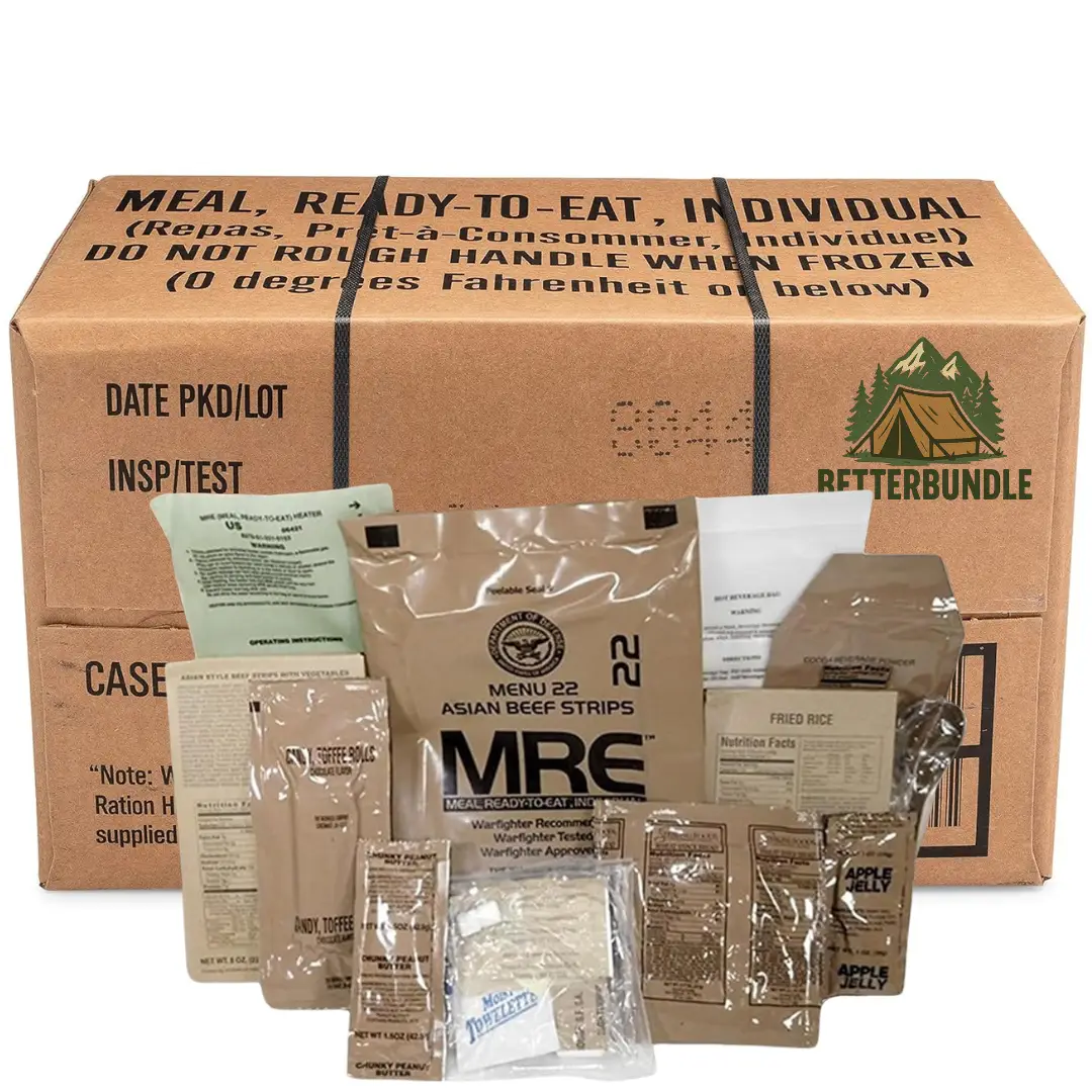 MRE, U.S. MRE Meals, Emergency Supplies, Emergency Food Supply, Survival Food, Freeze Dried Food w/ Flameless Heater, Ready Meals – (A or B Case Selec