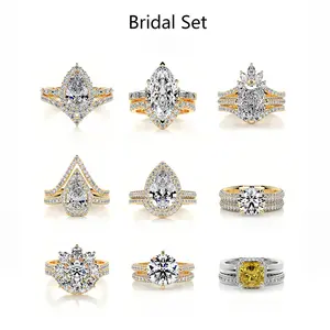 Loveden Luxury VVS1 D Color Moissanite Bridal Ring Set For Women s925 Sterling Silver Wedding Engagement Promise Proposal Ring Set Birthday Christmas Gift Sparkling Fine Jewelry Accessories