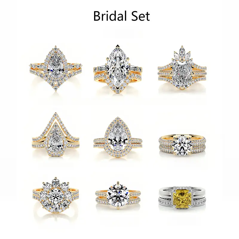 Loveden Luxury VVS1 D Color Moissanite Bridal Ring Set For Women s925 Sterling Silver Wedding Engagement Promise Proposal Ring Set Birthday Christmas Gift Sparkling Fine Jewelry Accessories