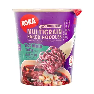 KOKA Purple Corn Multi-Grain Baked Noodles, Spicy Tofu Flavor, 73g - Healthy Non-Fried Instant Ramen, Singapore's National Brand