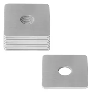 10 Pcs 304 Stainless Steel Square Plate Washers, 5/8"(ID) x 2-3/8" x 2-3/8", Flat Washer Fastener, 1/8" Thick