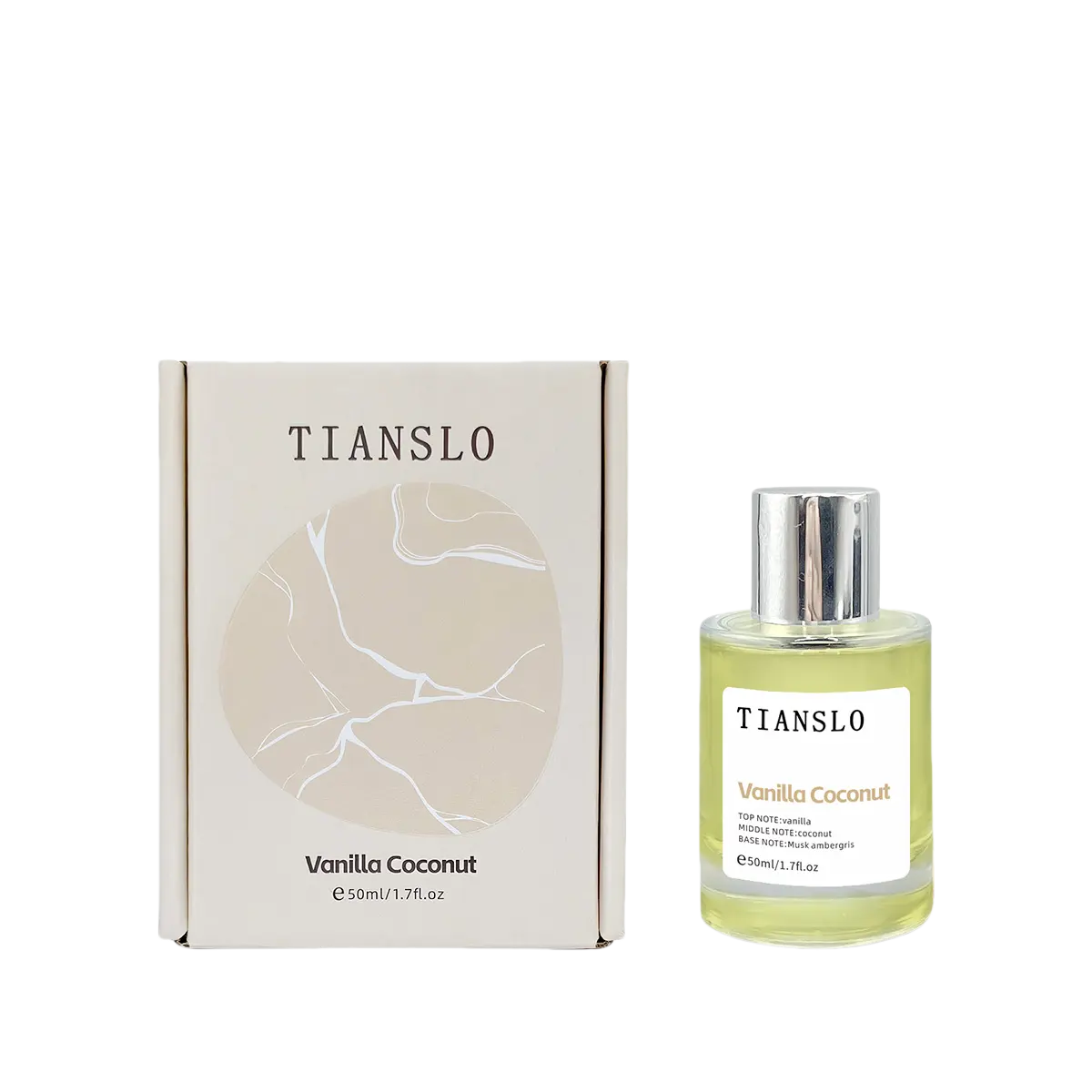 TIANSLO Vanilla Coconut Perfume - Long Lasting Unisex Fragrance, Vegan & Cruelty-Free Everyday Scent, 50ml/1.7oz Long-Lasting Gourmand Floral women's paul Honey Amber sweet